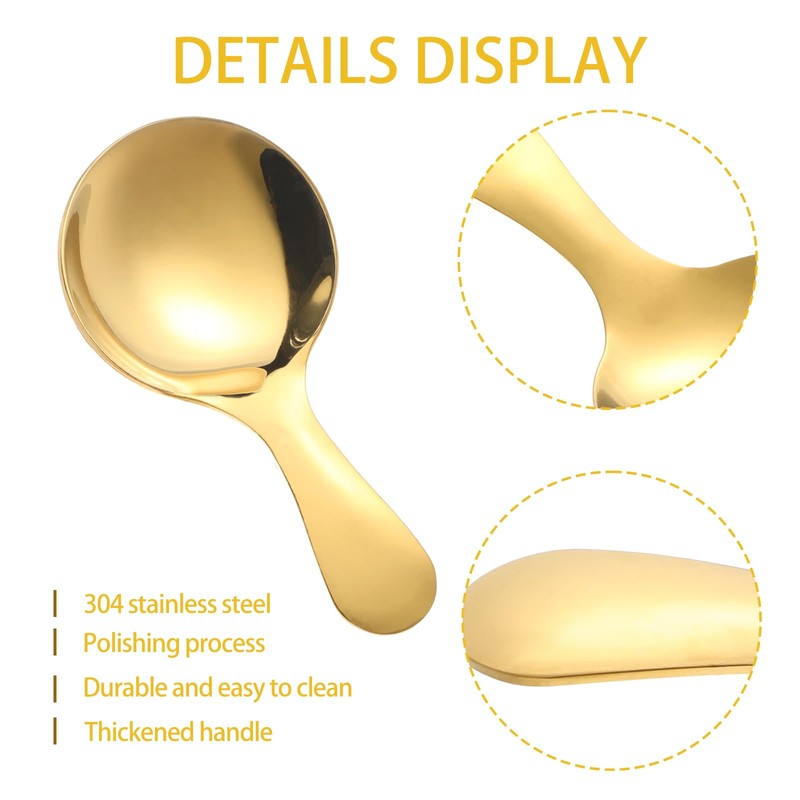 7PCS Gold Short Handle Spoons, Mini Gold Spoons, Mini Scoops