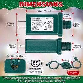 Meonum 29V LED Power Supply with Foot Switch, UL Listed Transformer Replacement Class 2 Power Supply, Low Voltage Transformer US Plug Adapter for Christmas Tree Light(TS-13W29V)