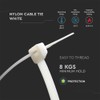V-TAC 11163 Cable Ties 2.5 x 200 mm Nylon White