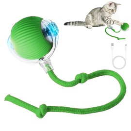 Marchul Interactive Cat Toys Ball, Automatic Moving Cat Toy for Bored Indoor Cats, Active Rolling Ball for Dogs, 360° Smart Pet Toy Fast Rolling on Carpet (Green)