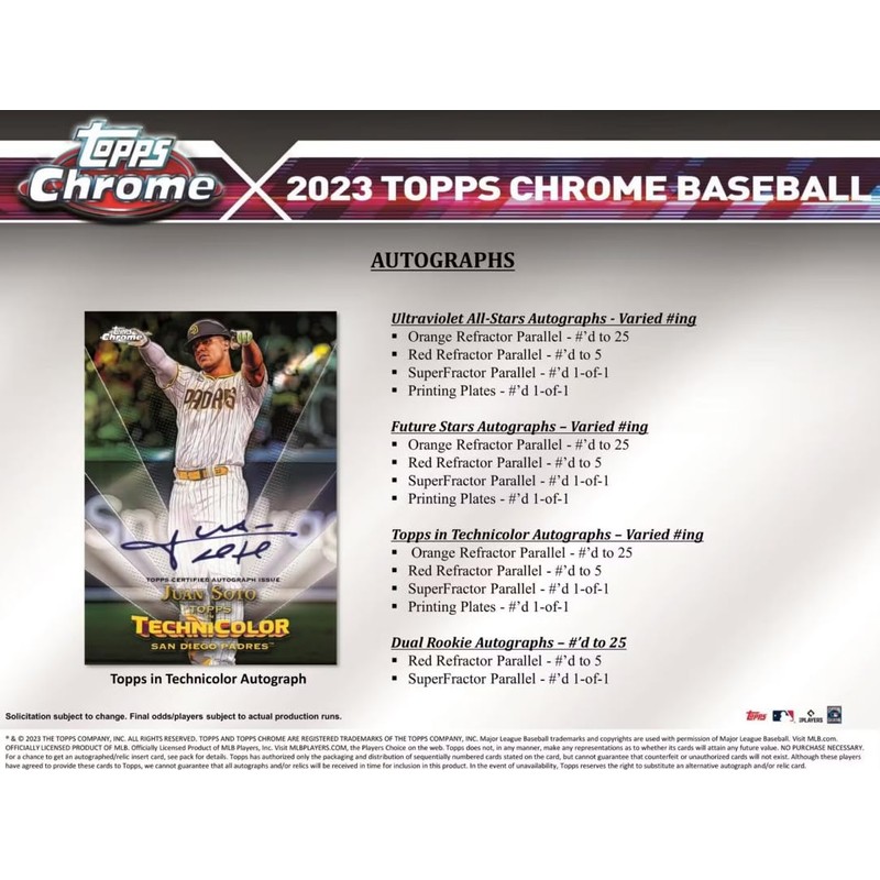 2023 Topps Chrome Baseball 8 Pack Blaster Box