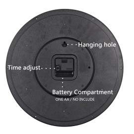 OSTAR Big Large Pool Ball Wall Clock, Battery Operated, Cue Hand, Non Ticking