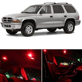 LEDpartsNow Interior LED Lights Replacement for Dodge Durango 1998-2003 RED Accessories Package Kit (6 Pieces)