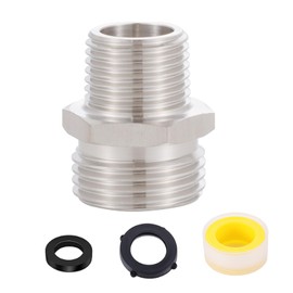 304 Stainless steel garden hose Adapter Bathroom shower tube to garden hose adapter, 3/4" GHT male to 1/2" G (1/2"IPS) male, lead-free, shower to garden hose adapter