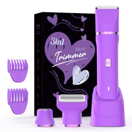 Electric Shaver for Women - Cordless Dermave Bikini Trimmer for Lady's Beauty, Painless Facial Hair Removal Device with Low Noise, Detachable Head, Fast Charging, 2025 Beach Vacation Essentials