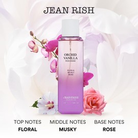 Jean Rish Orchid Vanilla Eau De Parfum - Perfume for Women (3.4 Fl Oz / 100ml) with Floral, Musky & Rose Notes - Long Lasting and Luxury Fragrance