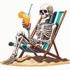 CafePress Tropical Beach Summerween Skeleton Standard Size Playing Cards