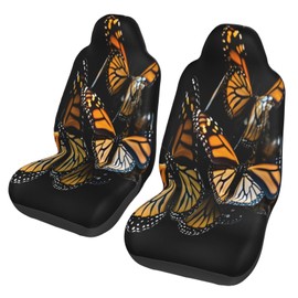 ANFXIEDU Monarch Butterflies 1 Car Seat Covers, 2pc Car Seat Covers Front Seats Protector for Cars Car SUV Sedan Truck