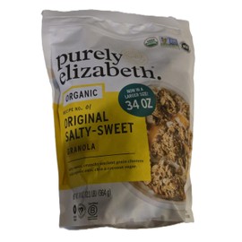 Organic Original Salty-Sweet Purely Elizabeth Granola Crunchy ancient grain clusters with organic oats, chia & coconut sugar, Gluten-Free, Non-GMO 34oz Bag (Pack 1)