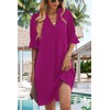 QACOHU Summer Dresses for Women 2025 V Neck Ruffle Short