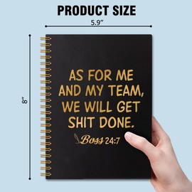 QYUVK As For Me And My Team, We Will Gold Foil Hardcover 160 Pages Spiral Notebooks, Funny Boss Day Gift For Men Women, Thank You Boss Gift, Going Away Gift for Boss Mentor Leader, Unique Office Gift