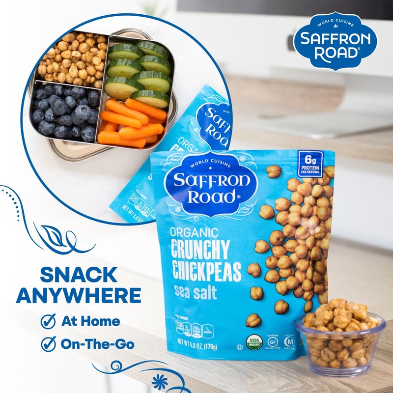 Saffron Road Roasted and Crunchy Sea Salt Chickpeas | High