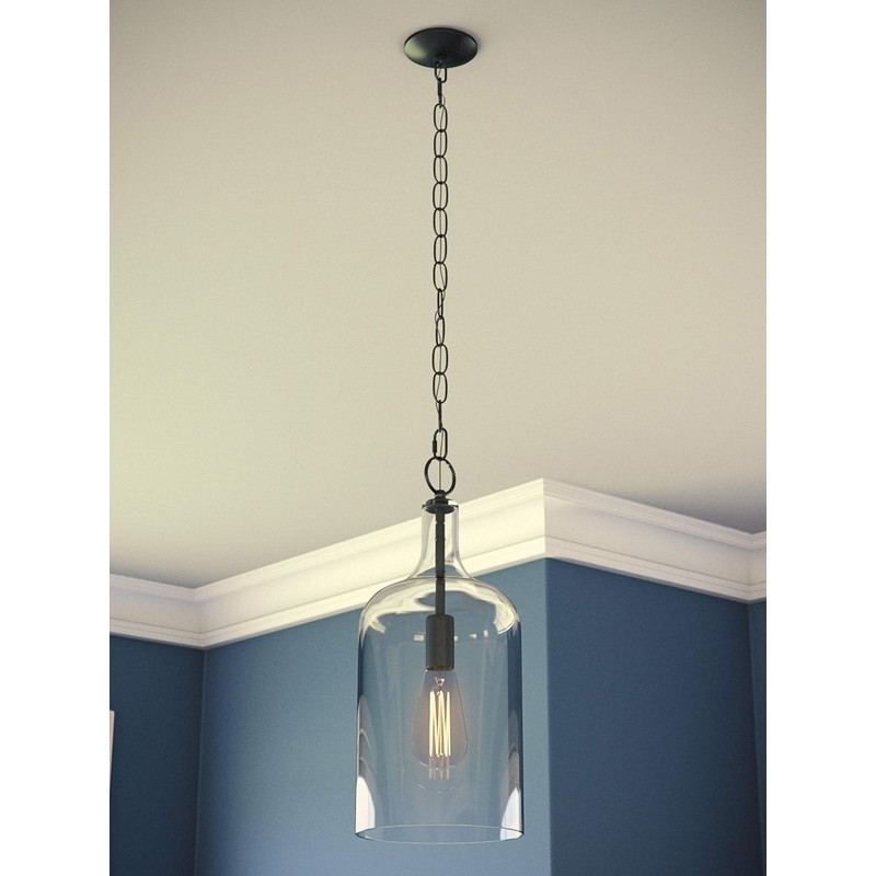 Kenroy Home 91831ORB Capri 1 Light Mini Pendant with Blackened