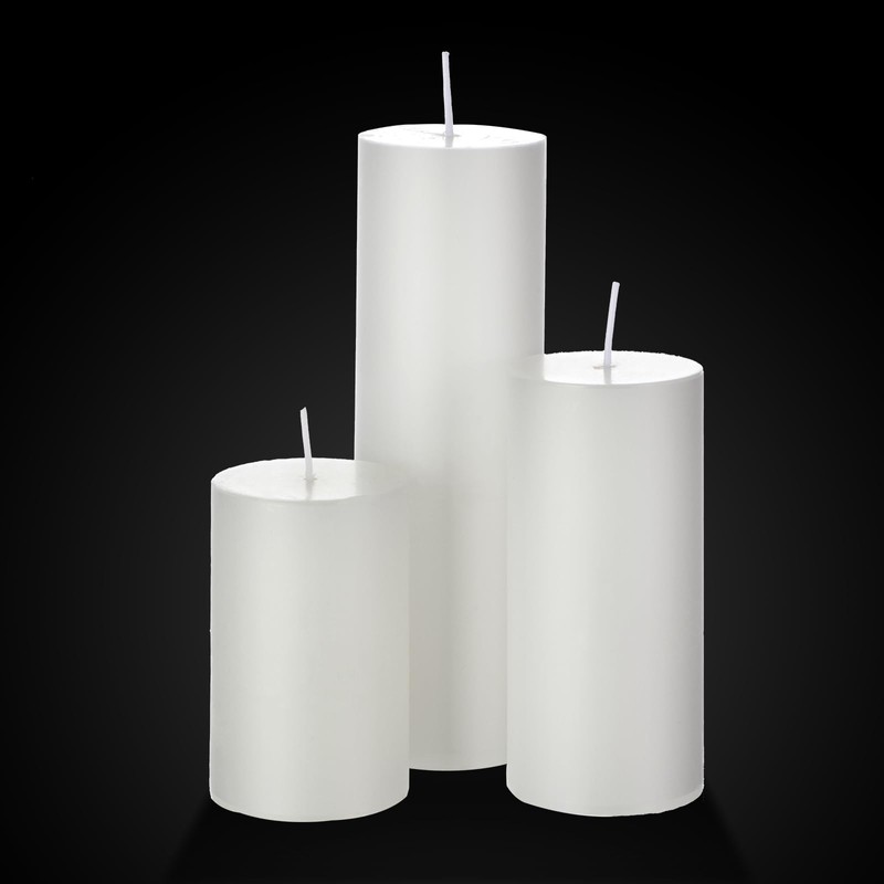 Shihanee Set of 3 Pillar Candles and 3 Glass Cylinder