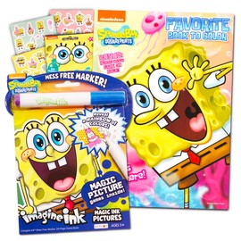 Spongebob Squarepants Coloring Book Set with Coloring Book, Imagine Ink Mess-Free Coloring Book, and Stickers