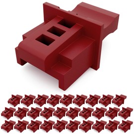 hb-digital 30 Pieces RJ45 Dust Cover Caps LAN Network Sockets Protection Plugs Against Dust Dirt Blanking Plugs for Patch Panel Switch Router Network Socket Cover for Ethernet Connection - Red