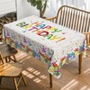 Horaldaily Birthday Tablecloth 52x70 Inch Rectangular, Happy Birthday Ballon White