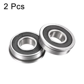 sourcing map F6001-2RS Flange Ball Bearings 12 x 28 x 8 mm Double Sealed Chrome Steel Bearings Pack of 2