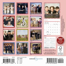 Carousel Calendars, Three Stooges 2026 Mini Wall Calendar, 7'' X 7'', 16-Month Calendar with Stapled Binding