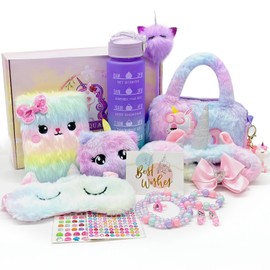 Seyaom Unicorn Gifts for Girls Age 4-12, Unicorn Stuffed Girls Toys Set Christmas Birthday Gifts with Plush Diary Headband Eye Mask Water Bottle for Girls 4 5 6 7 8 9 10 Years Old