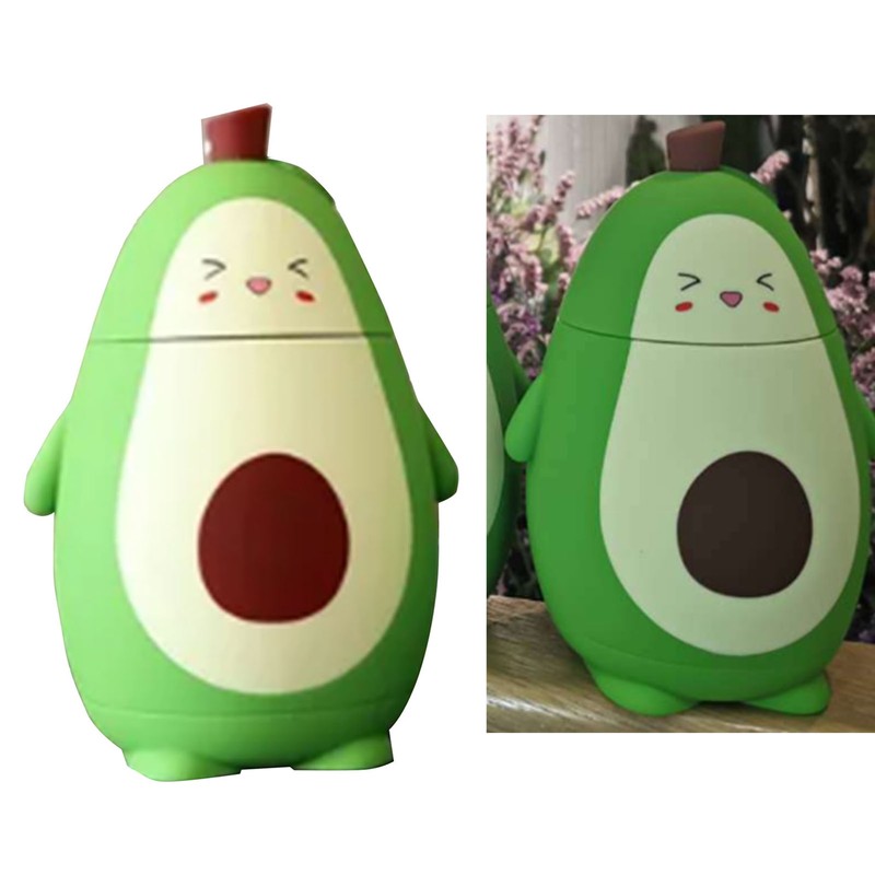 Cartoon Avocado Glass Bottle Double Layer Water Cup Portable Cute