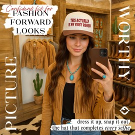 Funky Junque Vintage Canvas Snapback Hat - Adjustable 2 Tone Cap for Men Women - Put It On My, Cowboy, Girl Dad, Funny