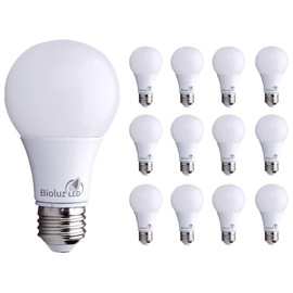 Bioluz LED 6 Watts Equivalent to 40W Home Decor A19 Light Bulbs 4000K Cool White LED Light Bulb Non-Dimmable LED Lights for Bedroom Energy-Efficient LED Bulbs and Long-Lasting Lightbulb - 12 Pack
