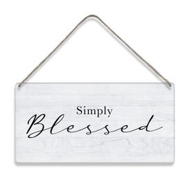 Bible Verse Home Wall Decor Simply Blessed Scripture Wood Signs Rustic Hanging Wall Plaque Wooden Christian Religious Sign