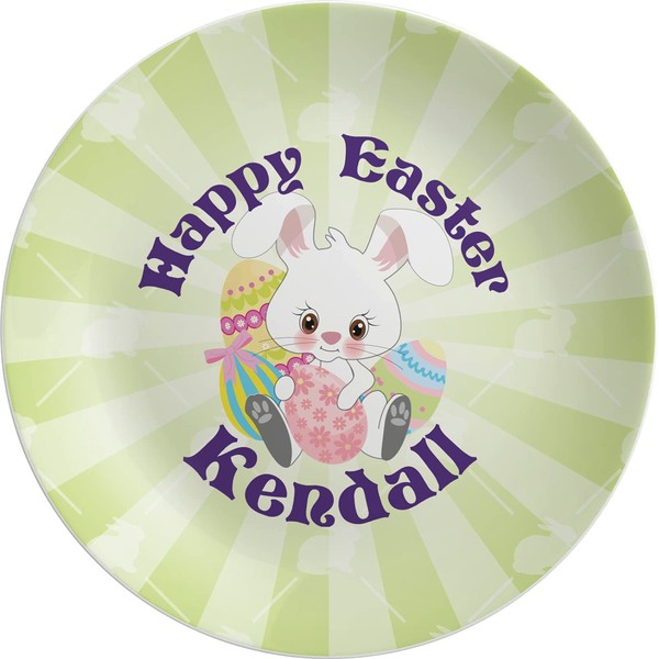 Personalized Easter Bunny Melamine Salad Plate - 8"