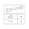 Gardinia Tip 2 x End Piece Metal Stainless Steel Look