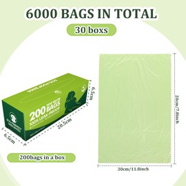 Harloon 6000 Counts Dog Poop Waste Bags 30 Rolls 12 x 8 Inches Extra Thick Strong Leak PET Proof Bags Disposable Bulk Universal Doggy Roll Waste Box for Puppy Outdoor Walking Travel(Green)