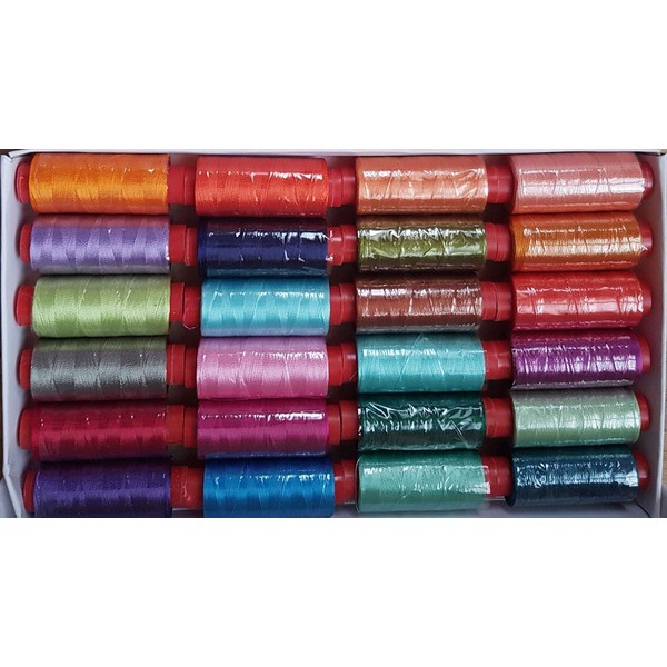 GCS 25 Spools Set Rayon Viscose Silk Machine Embroidery Threads; suitable all machines Brother, Babylock, White, Simplicity, Janome, Husqvarna Viking, Bernina Artista, Elna, Pfaff, Singer