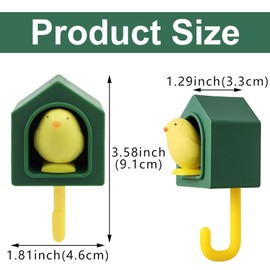 Cute Things Wall Key Holder Wall Hooks Decorative Cute Bird Key Hook Adorable Key Unique Bird-in-A-Nest Key Holder Mounted Key Room Decor