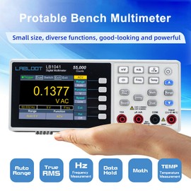 Labloot LB1241 Rechargeble Bench-Type Digital Multimeter USB Port 3.7in LCD Mini Desktop Meter True RMS with Batteries
