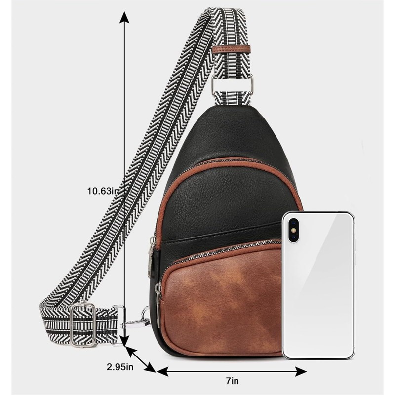 Shoulder Bag for Women Retro Leather Large Capacity Chest Bag