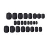 CHAONENG 24pc Black Matte Press-on Nails Kit with Glue, Tabs,