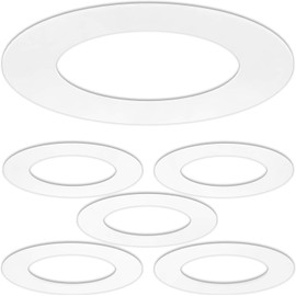 5 Pack Gloss White Goof Trim Ring for 4" Inch Recessed Can Lighting Down Light, Outer Diameter 6.7 Inches, Inner Diameter 4.2 Inches