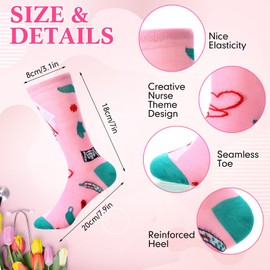 Shinymoon 20 Pcs Appreciation Gift for Women 10 Pairs Socks 10 Pcs Makeup Bags for Teacher Nurse New Year Holiday(Nurse)