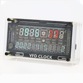 Vastarry Two-Color Vacuum Fluorescent Display Clock VFD Clock Retro Electronic VFD Digital Clock with Temperature Compensation chip