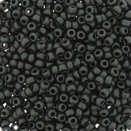 Miyuki Round Seed Bead Size 8/0 22g Matte Black