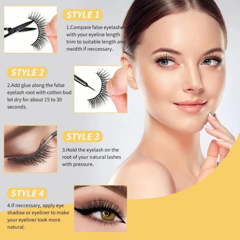 10 Pares Pestañas Postizas 3d Mink Pestañas Postizas