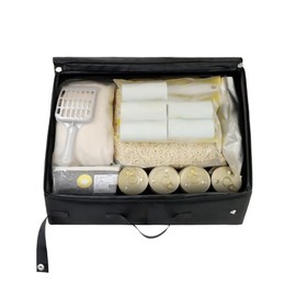 SDYQD Portable Cat Travel Litter Box with Zipped Lid, Foldable Travel Litter Box, No Leakage, No Smell, Waterproof, Easy to Carry, Easy to Use in Hotels, Car