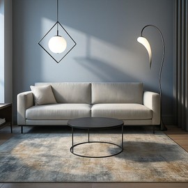 TIKIRUGI Washable 5X7 Area Rug for Living Room - Soft Grey Multi Modern Abstract Rugs for Bedroom, Kids Playroom, and Home Office Decor - Non-Slip, Ultra-Thin, and Super Strong