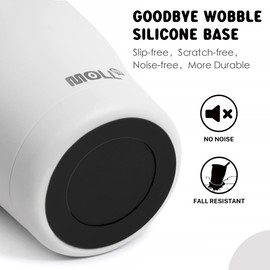 Mollcity - Vaso aislado con tapa y popote, paquete de 2 tazas de café helado de doble pared de acero inoxidable de 9 onzas para mujeres, sin sudor (negro-blanco)