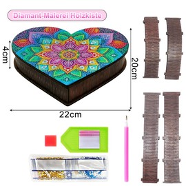 Huotflame Diamond Painting Wooden Jewellery Box DIY Craft Set - Jewellery Box Girls, Diamond Painting Children, Craft Set Children from 6 Years, Gift Girls 8 Years, Girls Gifts 10 Years - Kr