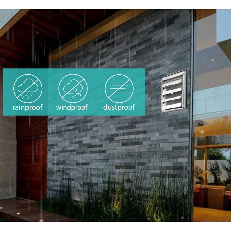 AIROPE Stainless Steel Ventilation Grille, Weather Protection Grille, 100 mm,