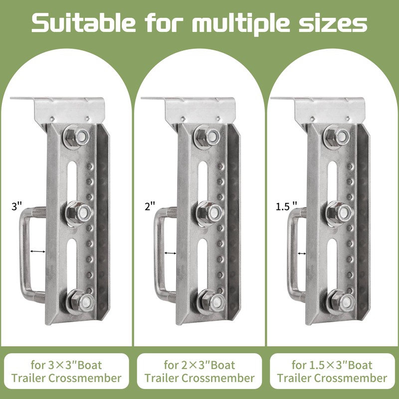 KATUNA 4Pcs 8" Stainless Steel Swivel Bunk Bracket Kit -