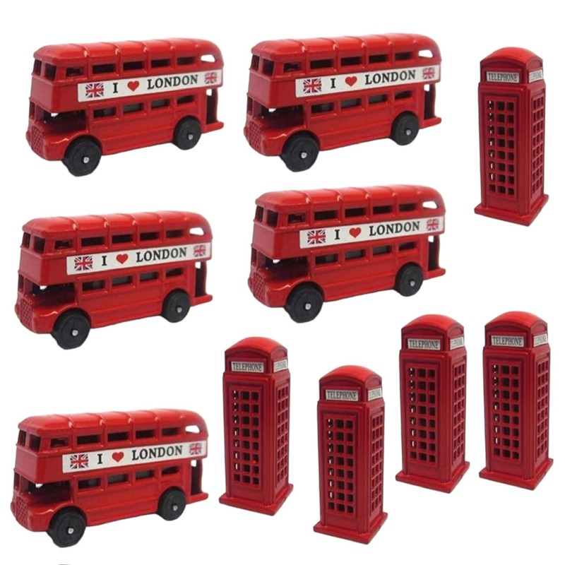 10 London Magnets - British Gift Die-Cast Metal Fridge Magnet