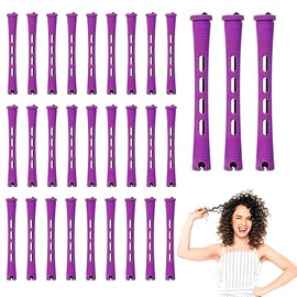 ZORTVUL Pack of 30 Small Perm Rollers, Perm Set Complete, Blue Curlers Small, Curlers Short Hair for Natural Hair, Long (1.9 cm)