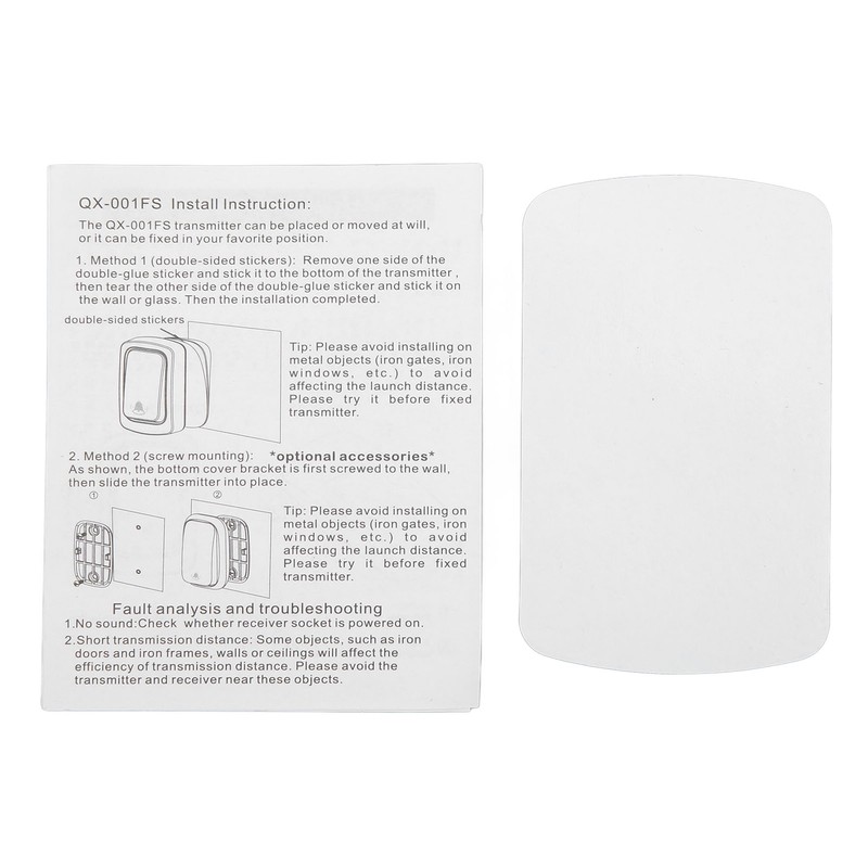 Wireless Doorbell Set Battery Free Self Powered Door Bell 2